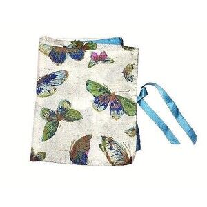 Vintage Ariadne Satin Lingerie Bag Butterflies Jewelry  Intimates Storage